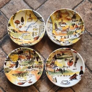 Williams Sonoma "Wine Pairing" Appetizer Dipping Oil Bowls Set Of 4